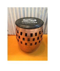 Tazón de mesa de centro de metal de hierro recién llegado, taburete de tambor con pulido de cobre y detalles decorativos para la decoración de la sala de estar - Product Image 6