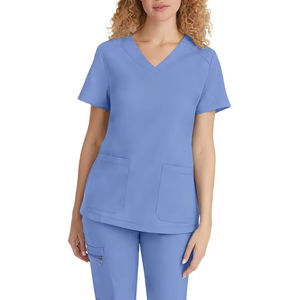 Uniformes Médicos Personalizados de Manga Corta para Mujer, Blusa de Enfermería con Cierre para Trabajadoras de la Salud - Product Image 6