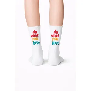 Colorful Breathable Silk <b>Socks</b> "Do You Love" Print <b>Cute</b> Daily Usage One Size Fits All Custom Body Knitted Techniques for Boys - Product Image 2