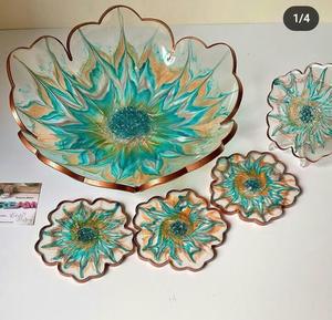 ชามเรซินแบบหมุนวนสีชมพูสำหรับใช้ในอินเดียสำหรับงานปาร์ตี้ - Product Image 4