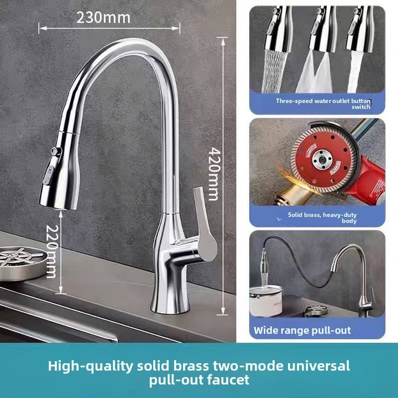 Sirène rétractable argentée - Débit d'eau à deux niveaux