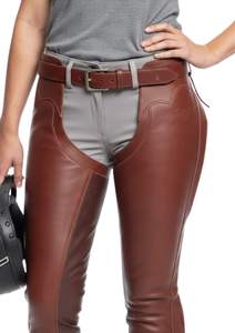 Pantalons de moto en cuir véritable de qualité supérieure pour femmes, coupe ajustée, protection pour la conduite - Product Image 3
