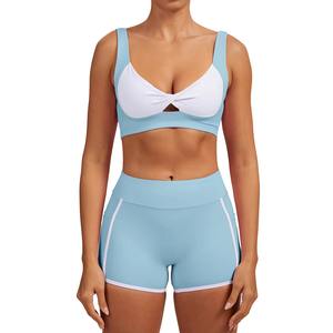 Ensemble de yoga sans couture pour femmes, vente en gros personnalisée, best-seller, soutien-gorge de sport à taille élastique et short, polyester de haute qualité, vêtements de fitness - Product Image 4