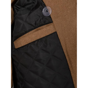 Manteau à col cranté classique pour homme Manteau à pois en laine mélangée à double boutonnage Manteau à pois en fibre de bambou Pardessus à col cranté - Product Image 5