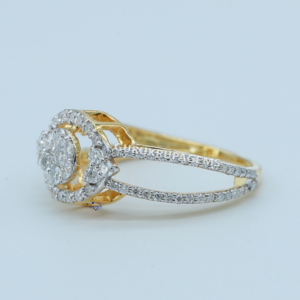 แหวนเพชรที่น่าดึงดูดใจสำหรับผู้หญิง14KT เพชรเม็ดกลมตัดสีทองเหลืองทองมีความชัดเจน2.00กะรัต VVS เพชร DEF - Product Image 3