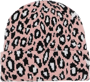 2025 femmes hommes hiver chapeaux imprimé léopard à revers bonnet Double couches épais tricoté doux chaud crâne Ski casquette - Product Image 3
