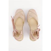 Espadrille fermée à talon compensé haut