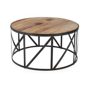 Table basse industrielle ronde la plus vendue avec base en métal meubles industriels Tables d'appoint Tables de centre industrielles modernes - Product Image 1