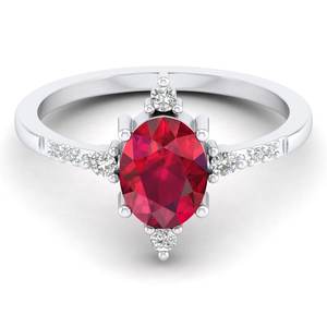 Bagues solitaires en argent sterling 925 de qualité supérieure REYES, moissanite taille ovale, 1,25 carat, pierre précieuse rubis, bijoux fins minimalistes - Product Image 5