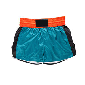 Pantalones Cortos de Muay Thai Transpirables y Elásticos, Logotipo Personalizado en la Parte Delantera, Color Sólido, Secado Rápido, Tela Satinada, para Hombre Adulto, Boxeo - Product Image 1