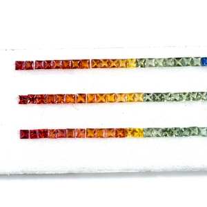 พลอยไพลินธรรมชาติหลากสี ขนาด 3 มม. ทรงเจ้าหญิง ทรงเหลี่ยม ผ่านการรับรอง IGI เกรดพรีเมียม สำหรับทำเครื่องประดับ ขายส่งจำนวนมาก - Product Image 3