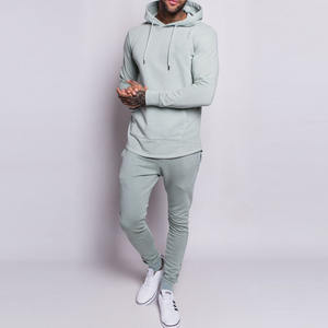 Fitness Sweat Suit Two Piece Set Tracksuit Activewear Jogging Suit Custom High Quality Cotton <b>Men</b> Sport Hooded Sweatsuit - Product Image 1