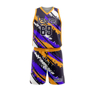 Uniformes de Baloncesto Personalizados OEM 100% Poliéster de Manga Corta, Fabricados en Fábrica, Tallas Grandes, Transpirables - Product Image 1