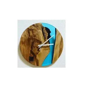 Wood resin wall clock eco friendly design Home Decor Good Quality Popular Style Wooden resin Wall Clock