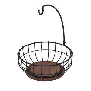 Plateau de service rond en bois rustique et métal pour la décoration du comptoir de cuisine de style campagnard avec une finition vintage élégante - Product Image 2