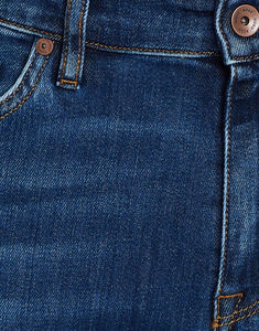 Jeans de Mezclilla para Hombre, 100% Algodón, Estilo Urbano, Diseño Personalizado, Cintura Media, Corte Recto, Ligeros, Lavado Ácido Oscuro - Product Image 5
