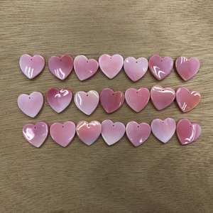 เปลือกหอยสังข์ธรรมชาติสีชมพูคุณภาพหัวใจแฮนด์เมดสีชมพูราชินีเปลือกหอยหัวใจ cabs หินโอปอลสีชมพูสำหรับทำเครื่องประดับ - Product Image 4