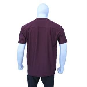 Camiseta de entrenamiento de gran tamaño Maroon Camiseta de gimnasio de rendimiento Boxy Fit, camiseta de entrenamiento y fitness duradera que absorbe el sudor y antimicrobiana - Product Image 2