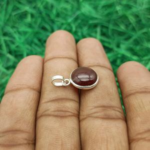 Hessonite 925 Sterling Silver Gemstone Pendentif Rond Cabochon Pierre Naturelle Bijoux Élégant Fabriqué À La Main Conception Bohème Bijoux - Product Image 4