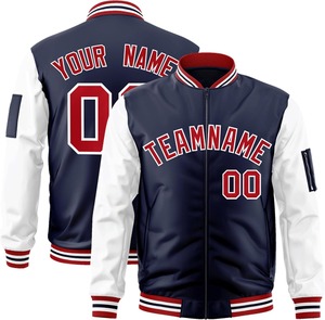 เสื้อแจ็กเก็ตมีแขนเสื้อแจ็กเก็ตบอมเบอร์เสื้อแจ็กเก็ตบอมเบอร์ทีมโลโก้ตามสั่ง - Product Image 4