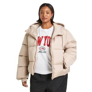 Chaqueta Corta Acolchada Holgada Personalizada para Mujer, para Invierno, Transpirable, de Tela de Lona Tejida para Exteriores - Product Image 1