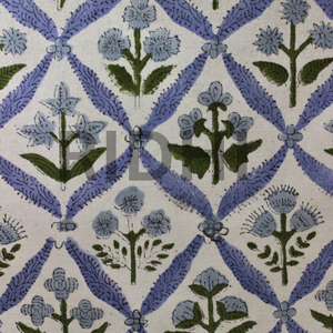 Camino de Mesa Ridhi de Lujo, Estilo Indio Floral, Color Azul Claro, 100% Algodón, Personalizable, con Volantes, Estampado a Mano, para Comedor, Hotel, Boda - Product Image 4