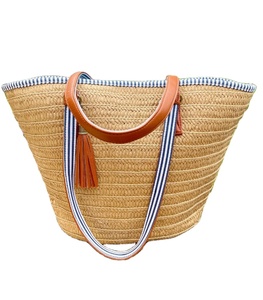 <b>Raffia</b> Straw Holiday <b>Tote</b> Woven Paper Rope Bag Crochet Macrame Beach Bags Direct From Indian Supplier - Product Image 1