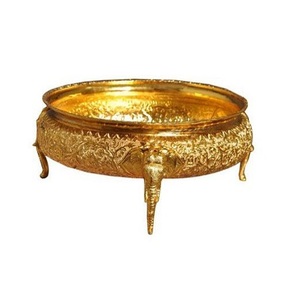 Urli en laiton doré fait main, qualité supérieure, taille personnalisée, décor floral, pour Diwali et toutes occasions. - Product Image 5