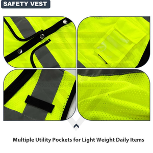 Veste de sécurité personnalisée en gros d'usine Construction haute visibilité réflecteur de travail vêtements gilets réfléchissants de sécurité - Product Image 3