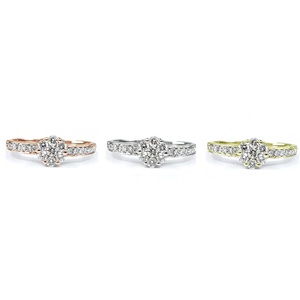 Fête des Mères Meilleures Ventes Design 18k Or Blanc 100% Diamant Naturel Fine Jewelry Round Cluster Bague de Fiançailles pour Mariage - Product Image 4