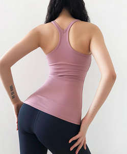 Camiseta informal sin mangas de algodón 100% para mujer, chaleco de corredor acanalado sin costuras con decoración de encaje, camisola de verano sin mangas con patrón sólido - Product Image 5