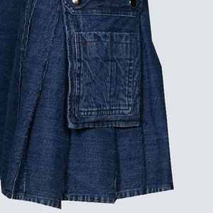 Kilt Utilitario de Mezclilla Azul Oscuro, Elegante y Duradero, con Cinturón de Cuero, Bolsillos Cargo, Venta al por Mayor de Fábrica 2026 - Product Image 5