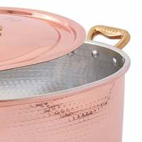Casserole en cuivre martelé avec couvercle, revêtement multicouche, poignées en métal, qualité chef, écologique, isolée, pour cuisinière à gaz