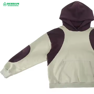 Sweat à capuche 100 % coton à épaules tombantes, molleton épais en French Terry 3D, coupe courte, séchage rapide, respirant, hiver - Product Image 2