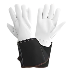 Guantes de soldadura de cuero de cabra con forro para manguito de 6 pulgadas transpirable y resistente al fuego para soldadura MIG TIG al aire libre - Product Image 2
