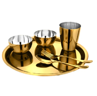 Ensemble Thali revêtu de PVD de haute qualité, style fantaisie, beau design, qualité inégalée avec une grande remise.