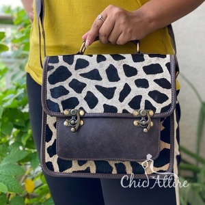 Nuevos bolsos hechos a mano de cuero de animales reales para mujer, elegante, informal, gran oferta, bolso bandolera de cuero occidental de alta calidad - Product Image 1