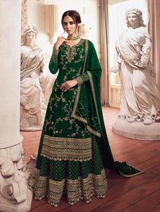 Nouveau costume de Sharara en tissu intérieur en Faux Georgette élastique à la mode pour les femmes vêtements de fête de mariage pakistanais et indiens à point libre - Product Image 5
