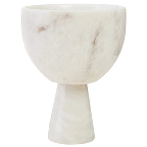 Bol de piédestal en marbre blanc moderne fait à la main bol de fruits en pierre naturelle pièce maîtresse décorative pour la décoration de mariage à la maison - Product Image 1