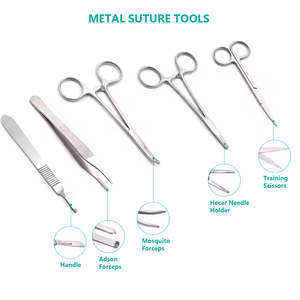 Kit de Entrenamiento de Sutura Quirúrgica Dental, Modelo de Práctica Reutilizable de Acero Inoxidable, Tijeras, Herramienta de Enseñanza, Kit de Operación - Product Image 3