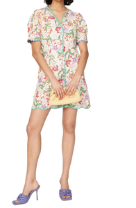 High Demand White & <b>Pink</b> Short Dress Lightweight Breathable <b>Fabric</b> for All Day Comfort Made in India - Product Image 2