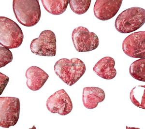 พลอยรูปหัวใจ thulite ธรรมชาติงานฝีมือหินกึ่งมีค่าสำหรับตกแต่งบ้านตามหลักฮวงจุ้ยแรงบันดาลใจ - Product Image 2