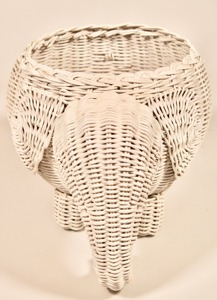 Jardinière éléphant en osier blanc, faite à la main, écologique, paniers de rangement en rotin naturel, multifonction moderne, Artex Green Earth Made - Product Image 2