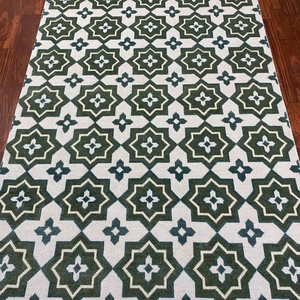 Personnalisable Grand Animal Oriental Multicolore Tribal Tapis Afghan Rayé Motif PVC Matériel Lavable pour le Salon - Product Image 1