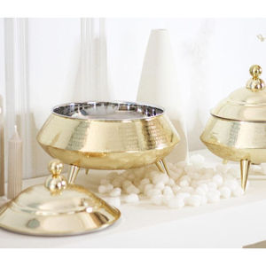 Cacerola elegante con diseño Handi, color dorado, hecha a mano, de acero inoxidable, para buffet - Product Image 2