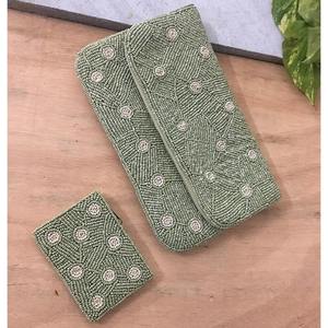 High Quality Handmade Cotton <b>Clutch</b> <b>Bag</b> New Arrival <b>Embroidered</b> Coin Pattern Beaded Decoration Classic Style Party Use - Product Image 1