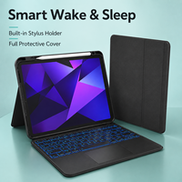 Étui clavier rotatif à 360° pour tablette OEM avec pavé tactile, coque magnétique détachable, touches rétroéclairées et support pour stylet pour la vente en gros