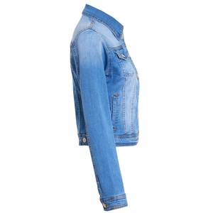 Veste en jean longue de haute qualité pour femmes OEM avec logo personnalisé tissé prix abordable du fournisseur bangladais - Product Image 4
