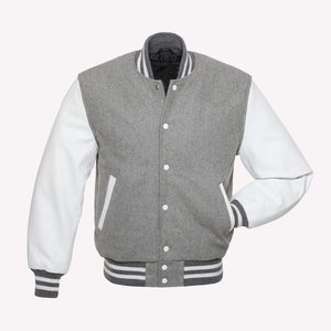 Chaqueta universitaria personalizada y transpirable con estampado personalizado para hombre, chaqueta de béisbol con mangas de cuero para hombre, precio económico - Product Image 4
