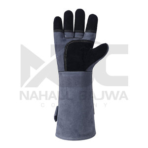 Guantes de seguridad de soldadura de cuero ignífugo antideslizantes de alta calidad hechos en fábrica a precio barato para protección de manos y brazos - Product Image 3